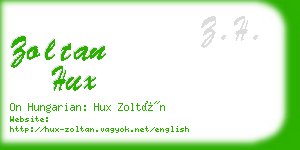 zoltan hux business card